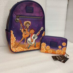 Loungefly Pixar Coco Hector & Miguel Marigolds & Wallet NWT